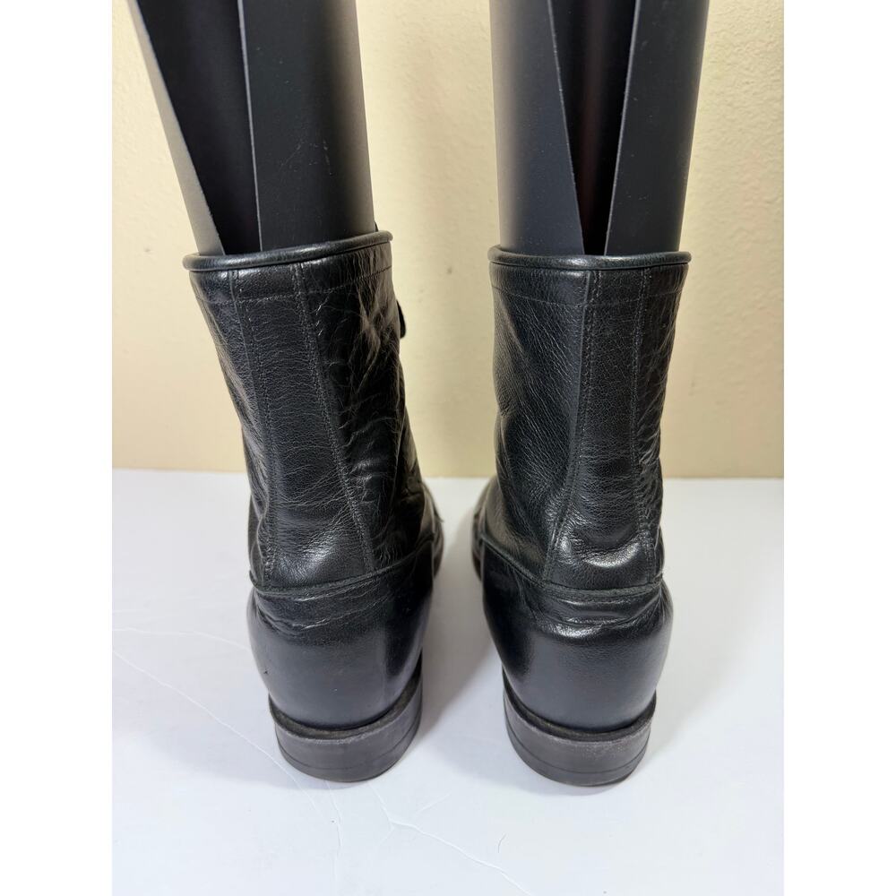 Justin 436 Men’s Lace-Up Black Leather Western Boots - Size 8.5 D - Picture 4 of 7